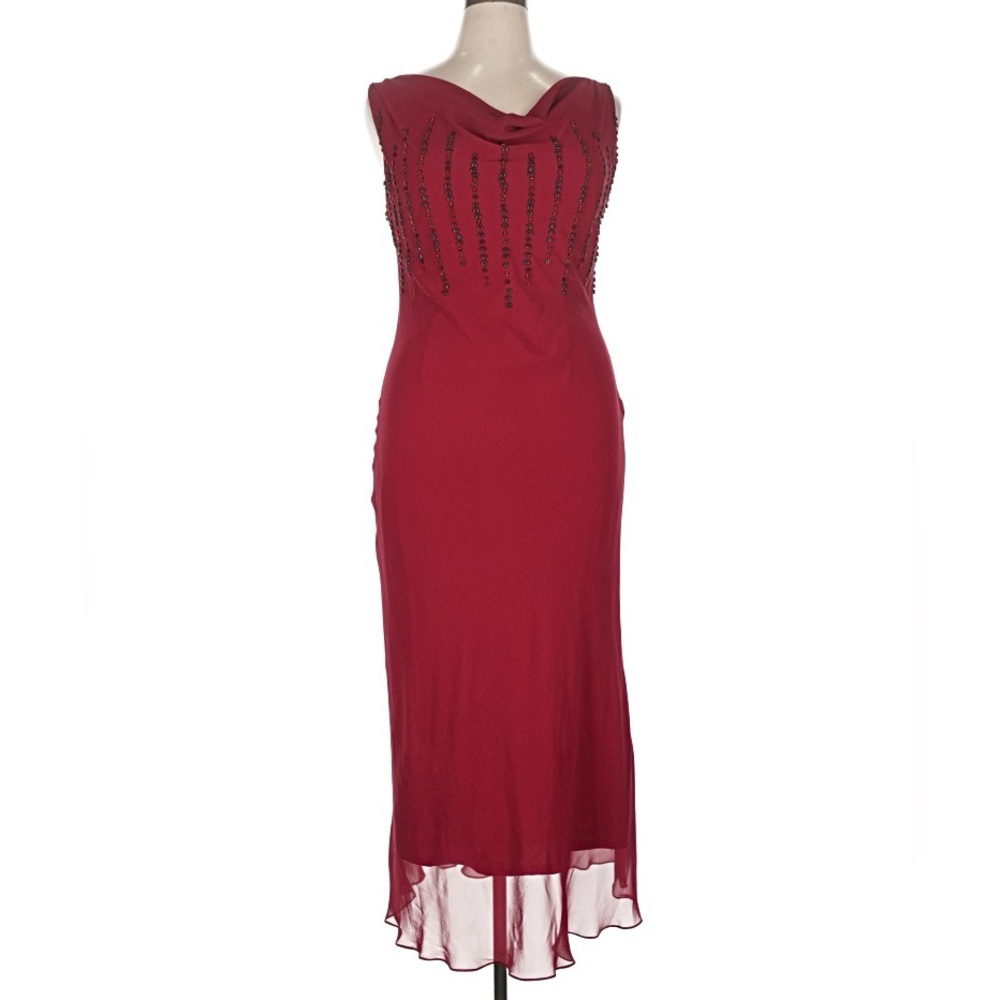 Ashro Deep Red Midi Dress